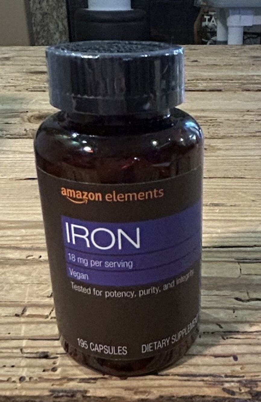 Amazon Elements Iron 18mg 195 Capsules SEALED